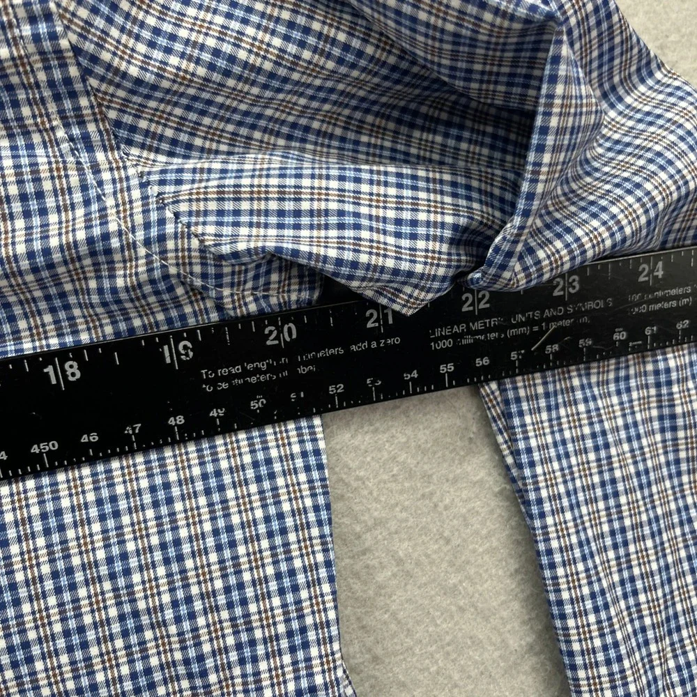 UNTUCKit Button Up Shirt Men Small Blue Varick Check Performance Casual Preppy